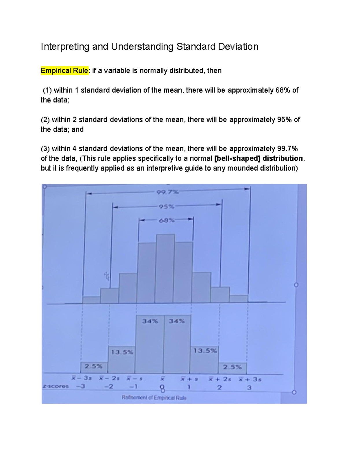 Stats Chapter 2 Interpreting and Understanding Standard Deviation