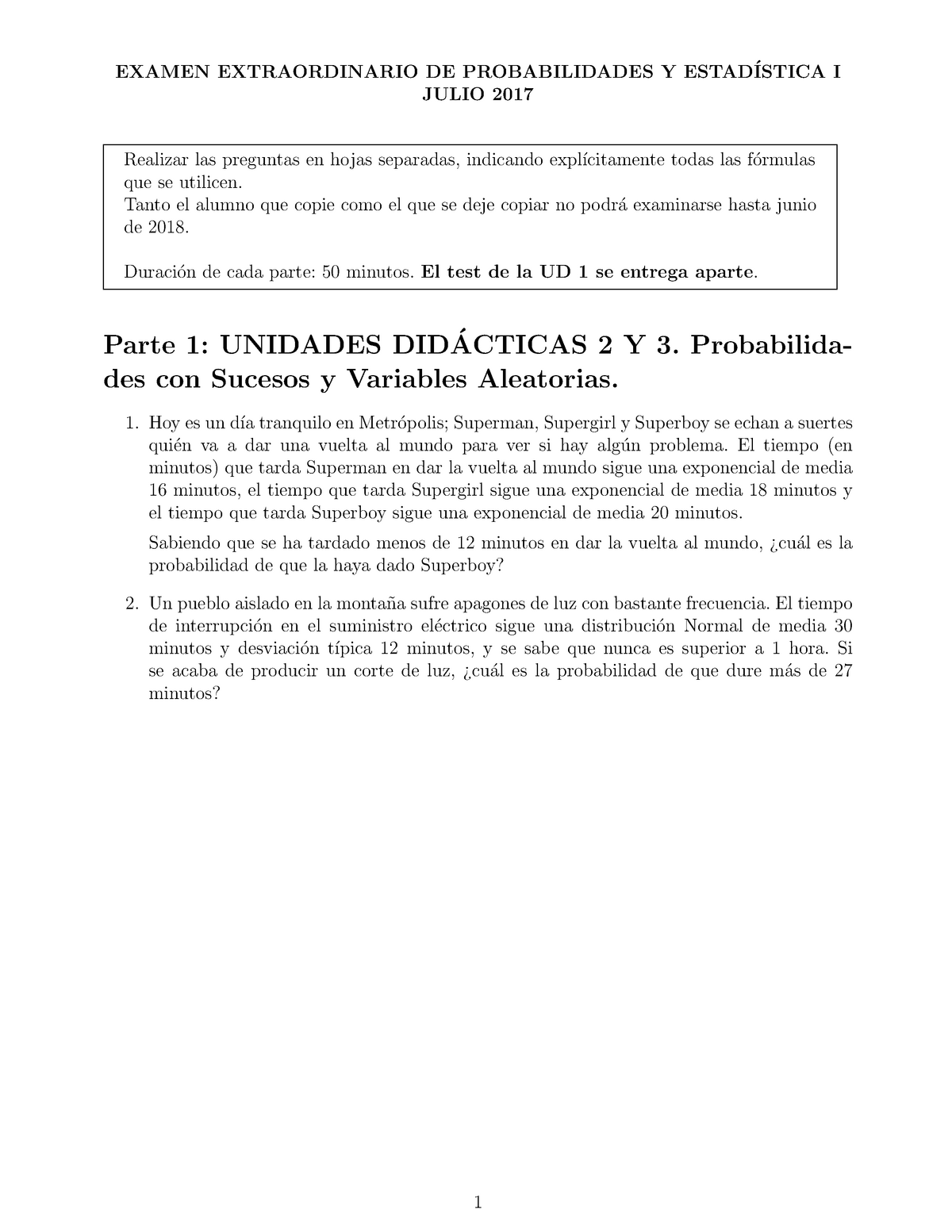 Final Probailidad Y Estadistica - EXAMEN EXTRAORDINARIO DE ...