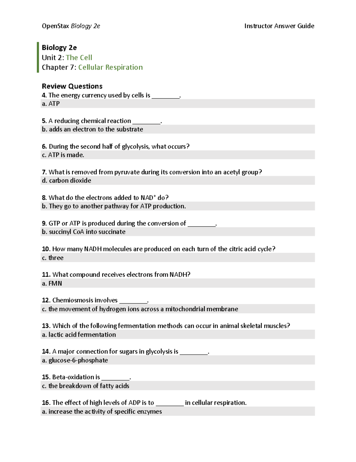 Practexam 3key - practice exam 3 - Biology 2e Unit 2: The Cell Chapter ...