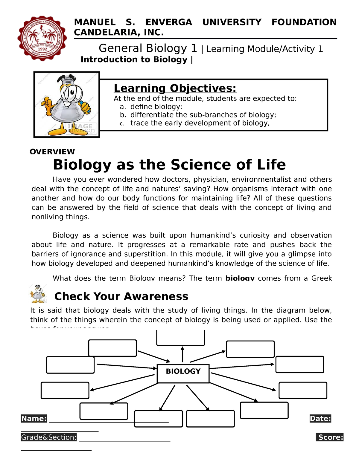 Branches Of Biology - Nice - General Biology 1 | Learning Module ...