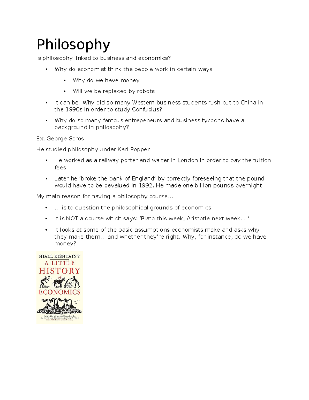 Philosophy intro class - Philosophy Is philosophy linked to business ...