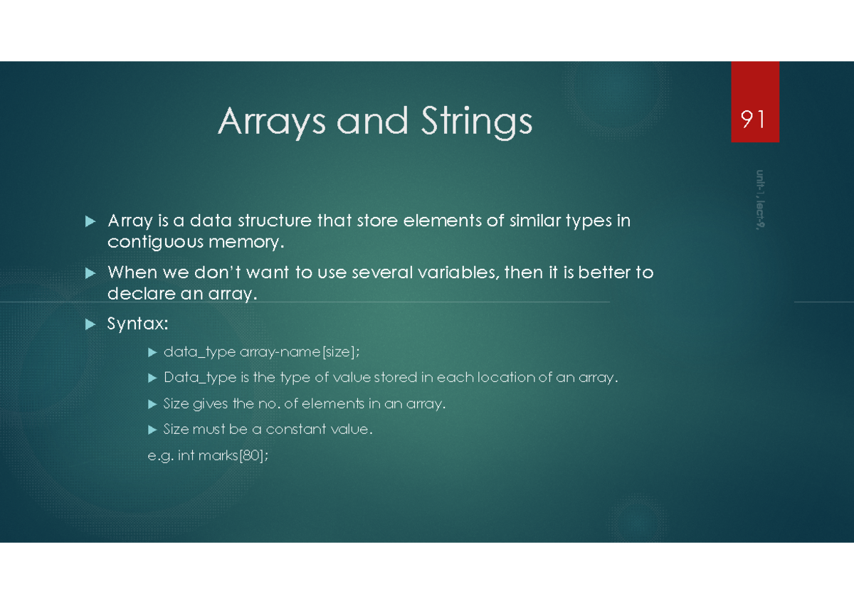 Full digital-7 - Complete notes on arrays and strings - Arrays and ...