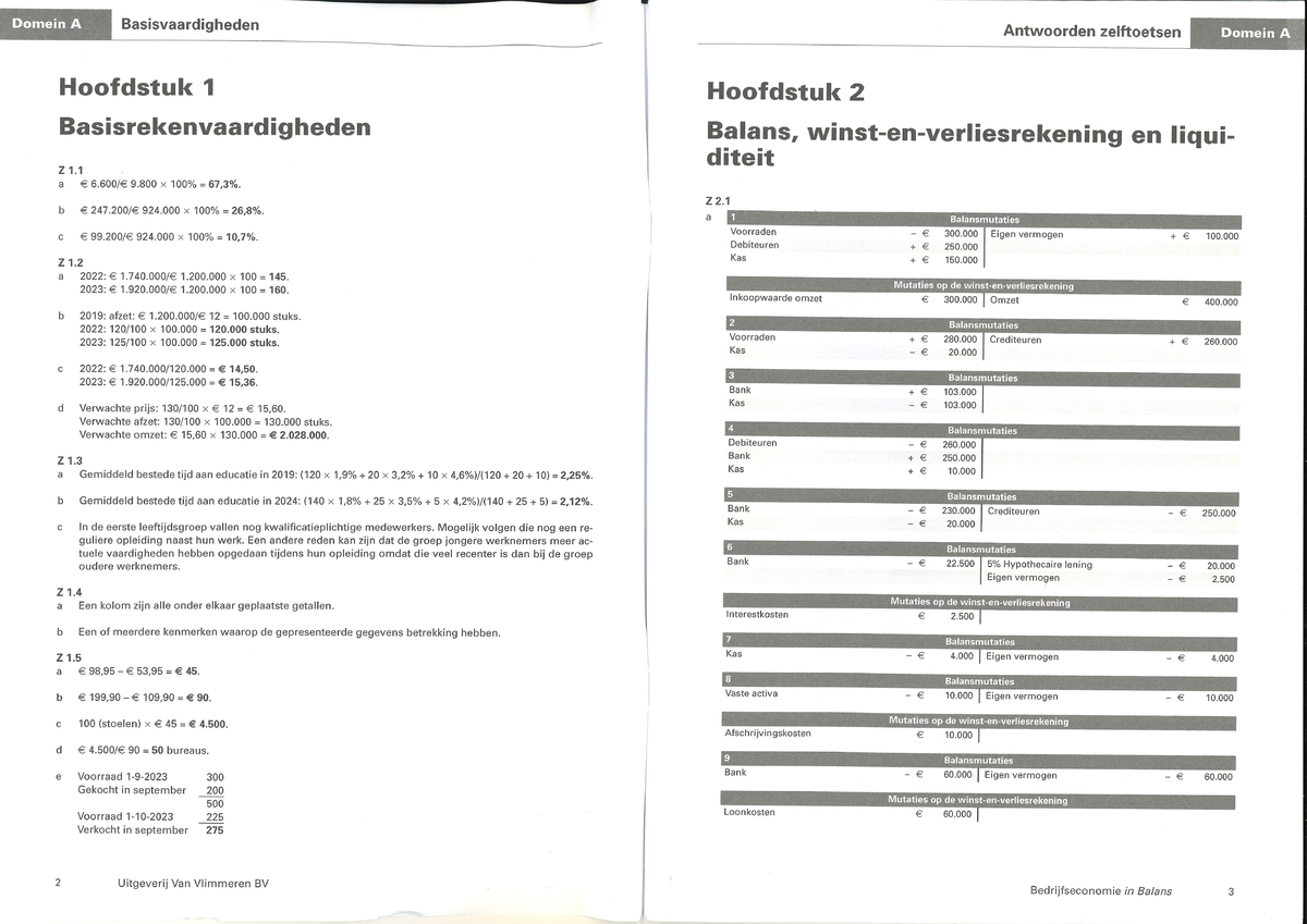 HAVO antwoorden zelftoetsen - Bedrijfseconomie - Studeersnel