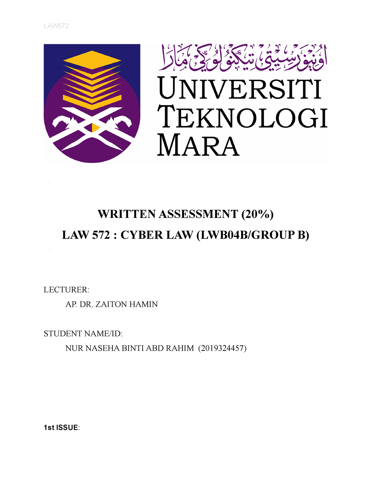 cyber law assignment