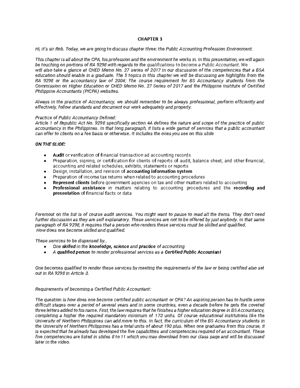 Chapter 3 Auditing And Assurance Principles Note - SU - Studocu