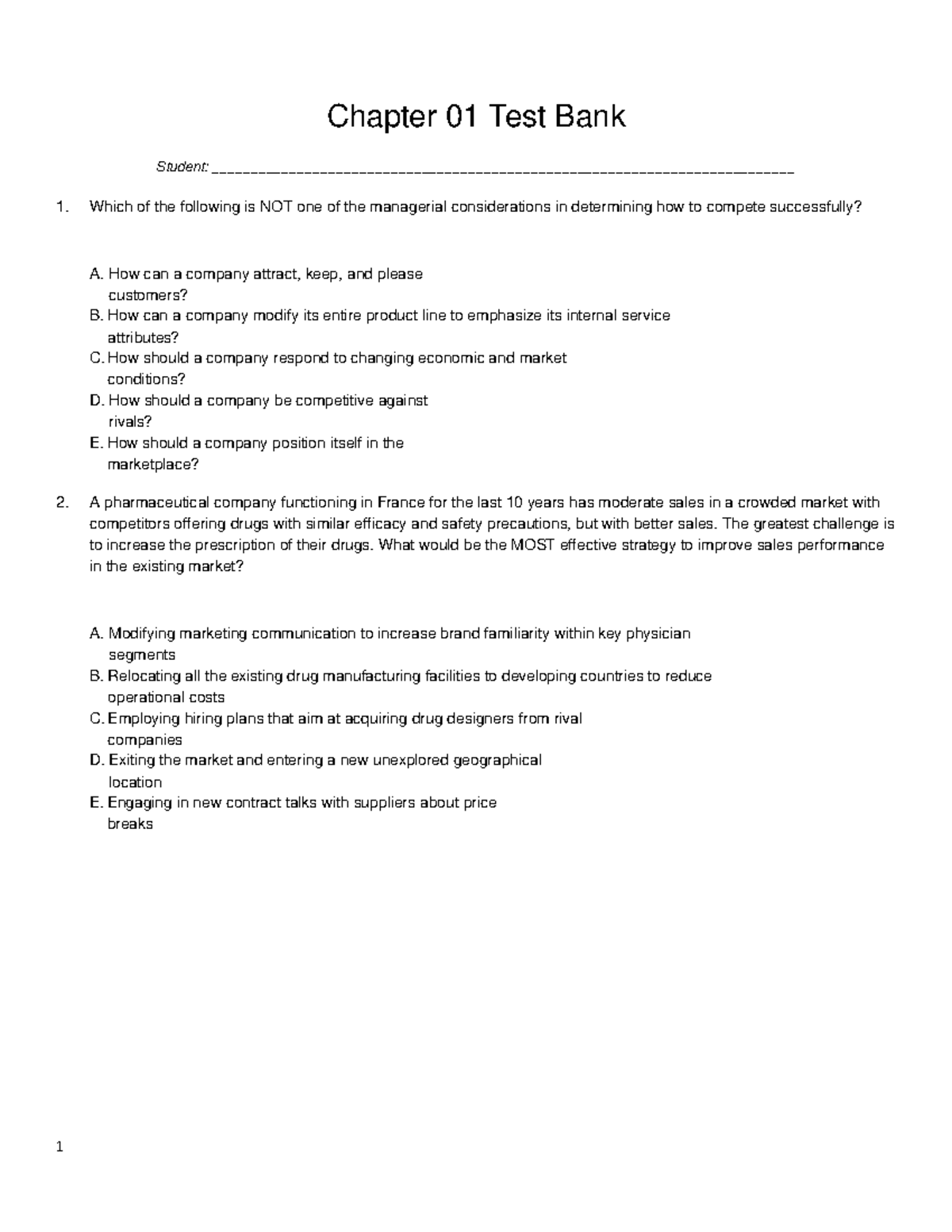 Chapter 01 Test Bank - Test Bank MCQs - Chapter 01 Test Bank Student ...