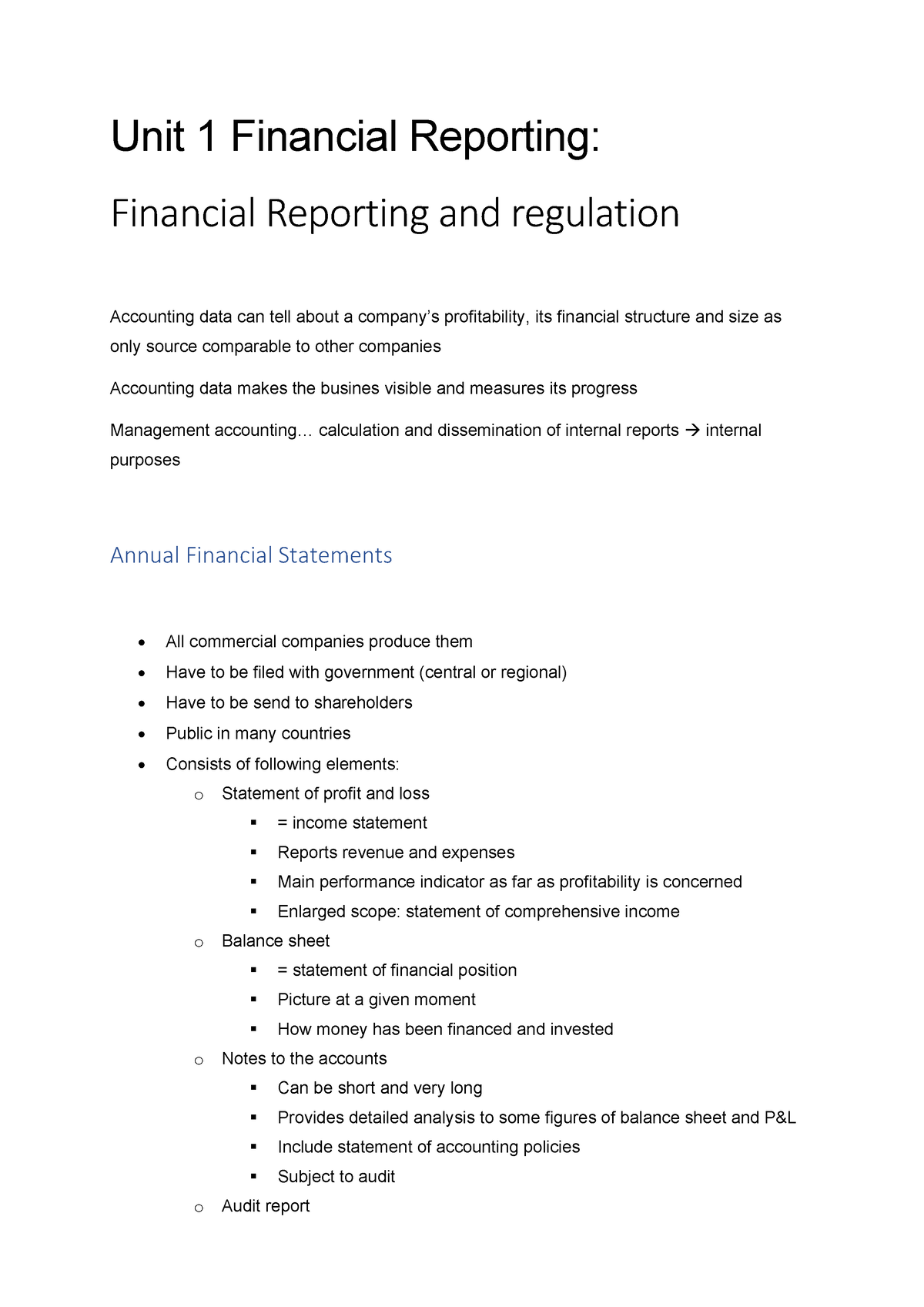 Book summary financial reporting and analysis - Unit 1 Financial ...