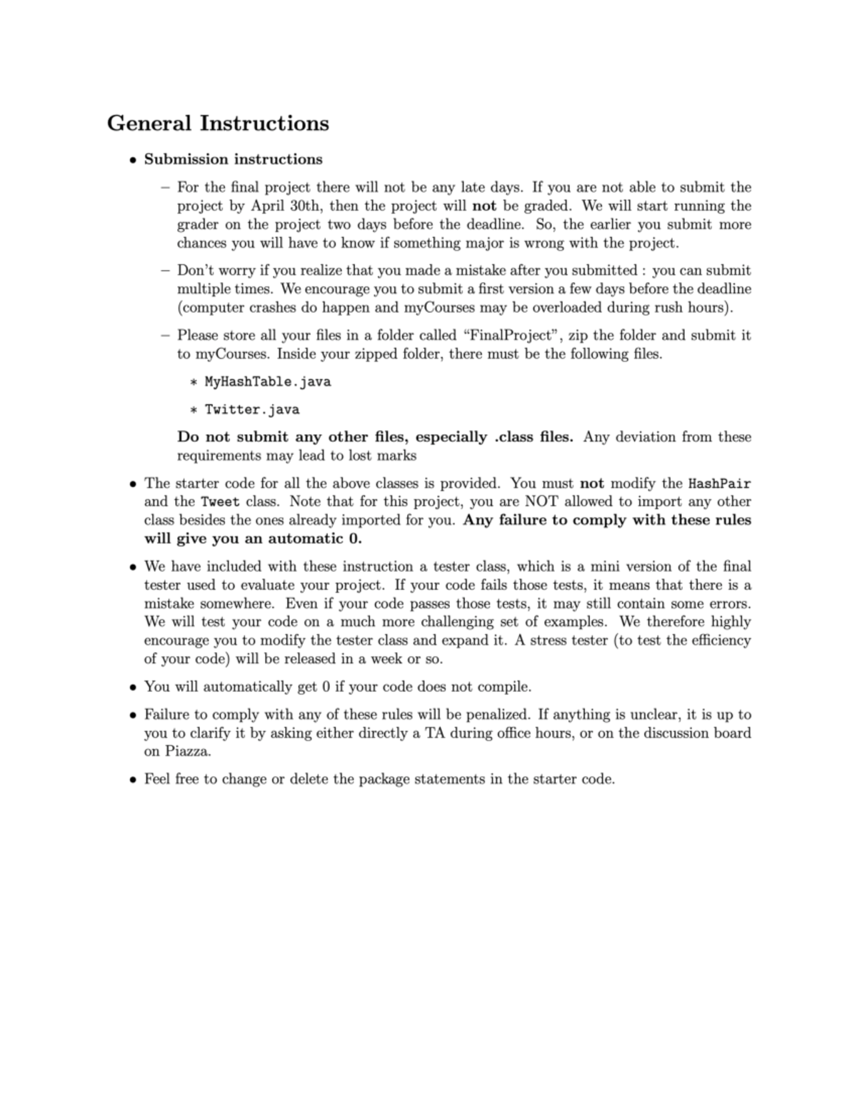 Java Program guidelines Data Structures Studocu