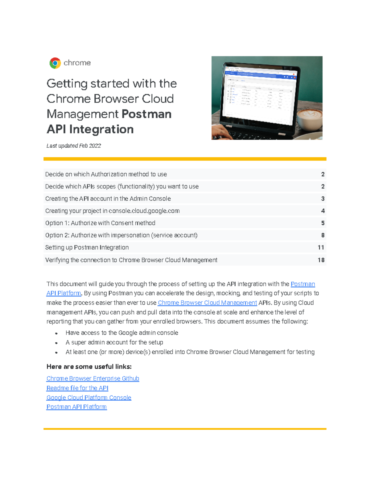 Chrome browser cloud management postman api integration - Geing staed ...