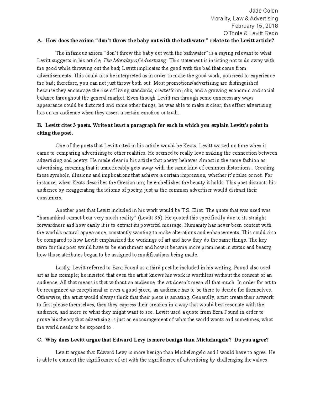 O'Toole Redo - Unit 2 assignment - corrected version - Jade Colon ...