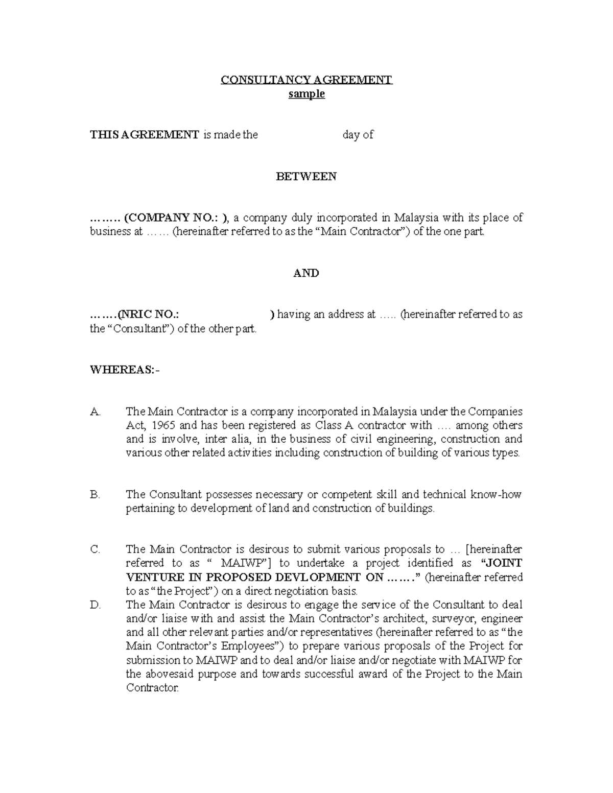 Consultancy Agreement Def - 3l3msls