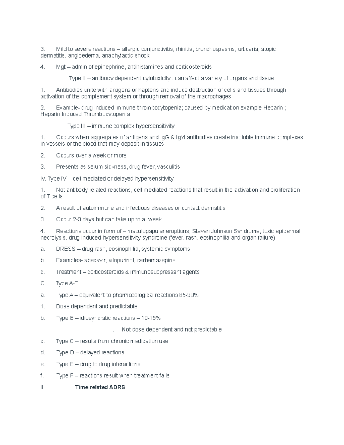 Final exam study guide 2 - Mild to severe reactions – allergic ...