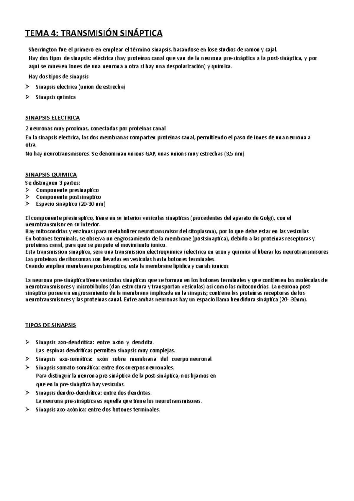 TEMA 4. TransmisiÓn Sinaptica - TEMA 4: TRANSMISIÓN SINÁPTICA ...