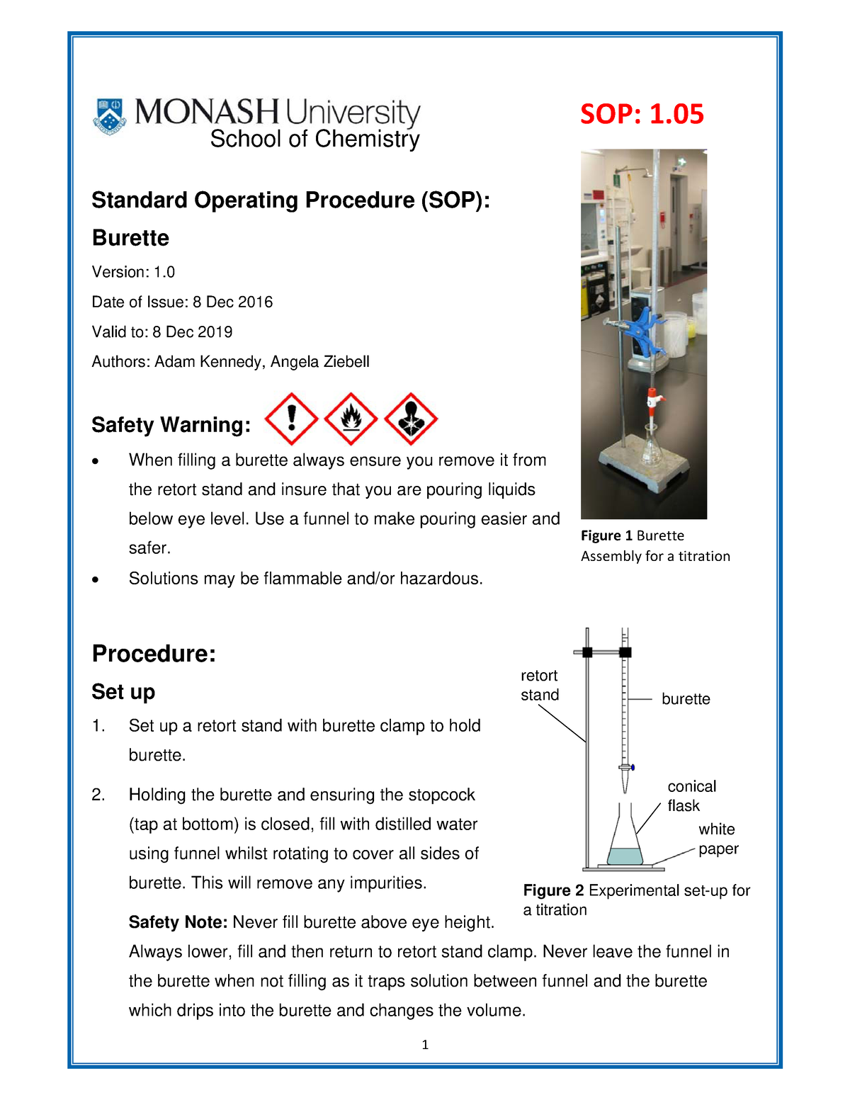 SOP Burette 1 Standard Operating Procedure (SOP) Burette Version 1