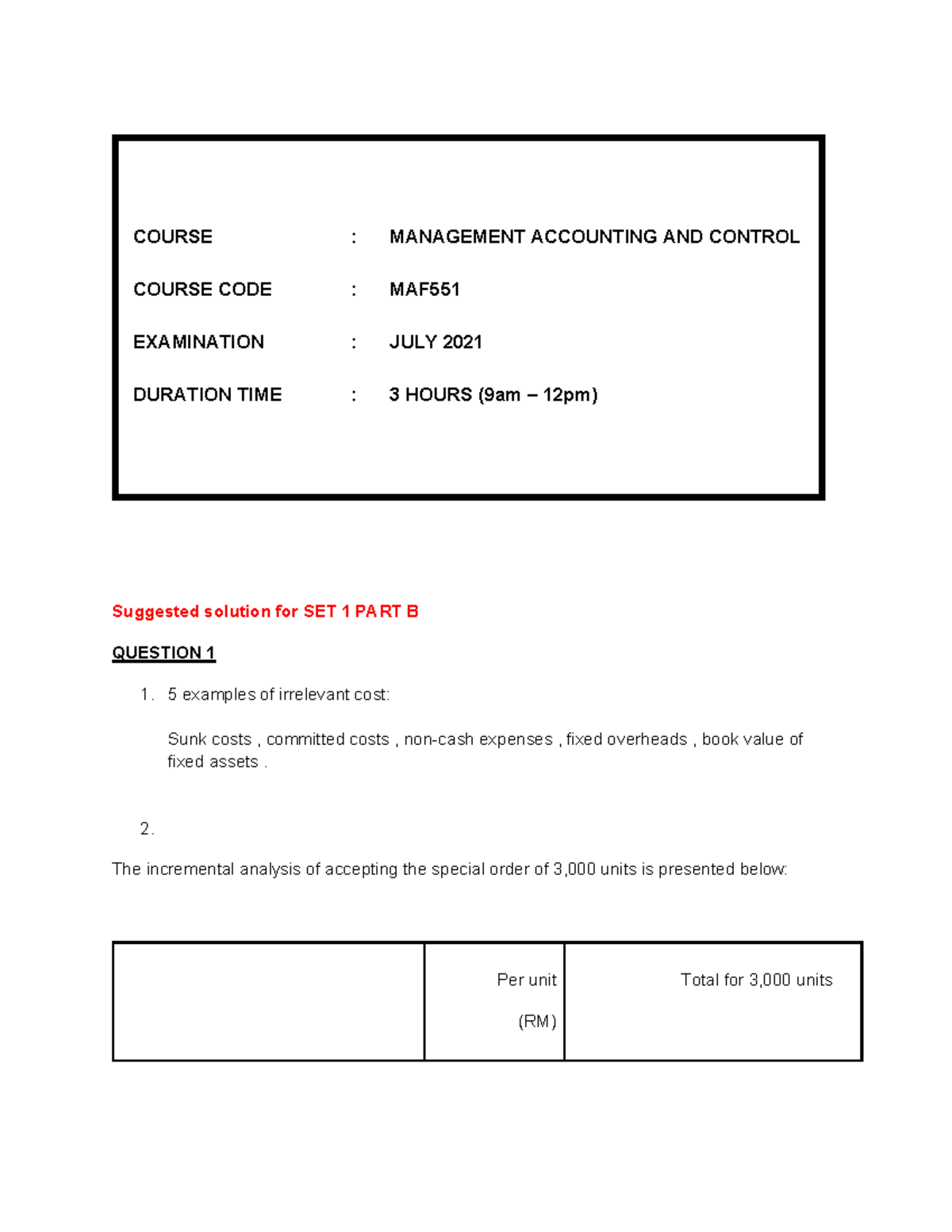 2021 JULY - all the best - COURSE : MANAGEMENT ACCOUNTING AND CONTROL ...