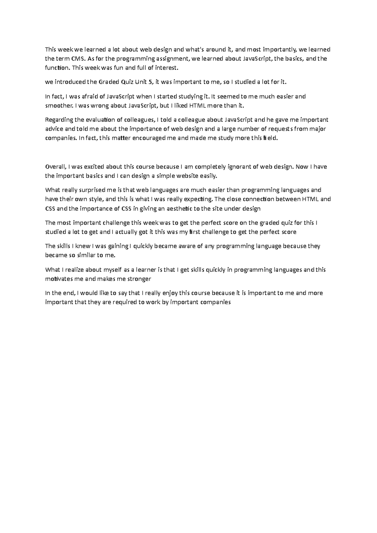 LG unit 5 - LG unit 5 - This week we learned a lot about web design and ...