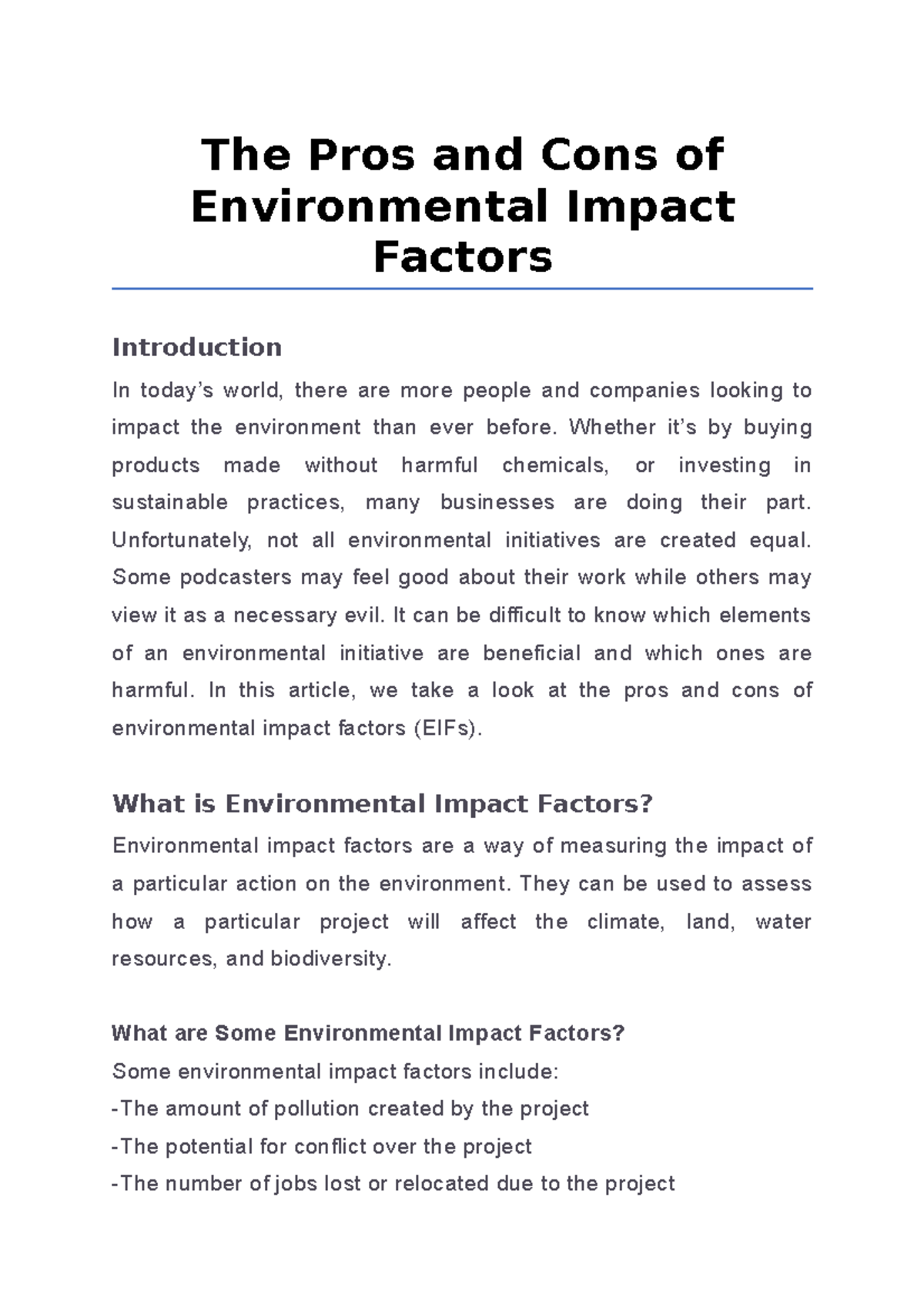 the-pros-and-cons-of-environmental-impact-factors-the-pros-and-cons