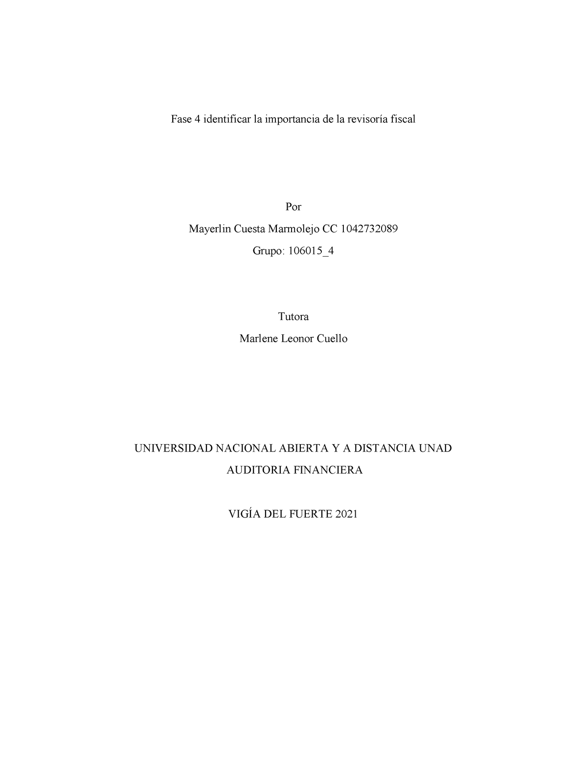 Fase 4 Identificar La Importancia De La Revisoría Fiscal Fase 4