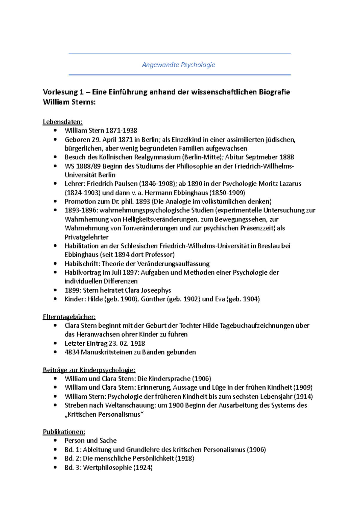 Unterschied Psychologie Und Angewandte Psychologie Angewandte Psychologie - Angewandte Psychologie Vorlesung 1 – Eine
