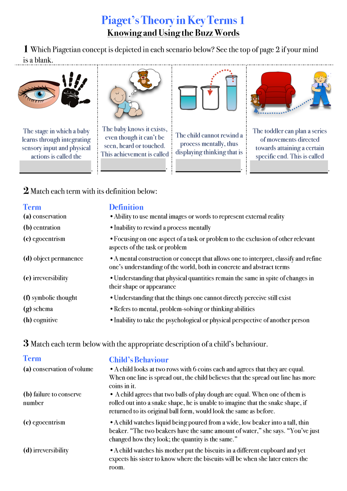 Piaget in Key Terms One 1dm2kz8 Piaget s Theory in Key Terms 1