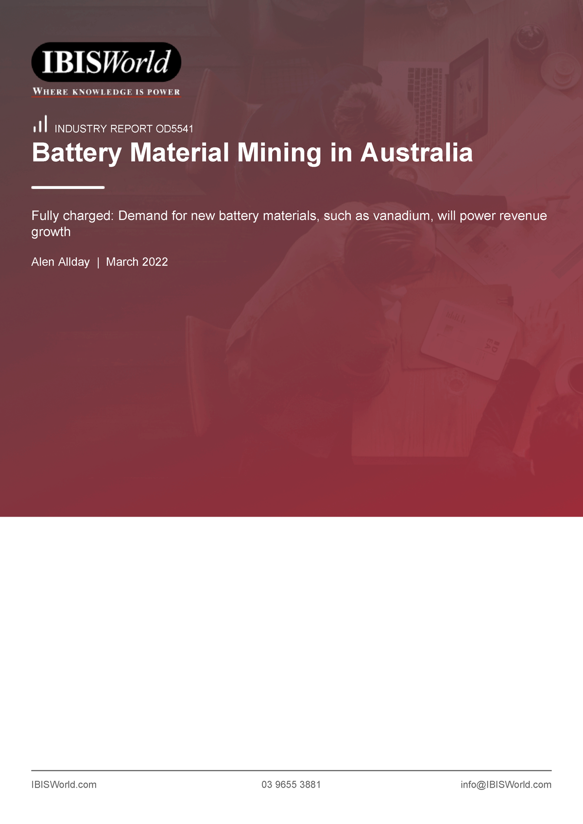 OD5541 Battery Material Mining In Australia Industry Report - IBISWorld ...