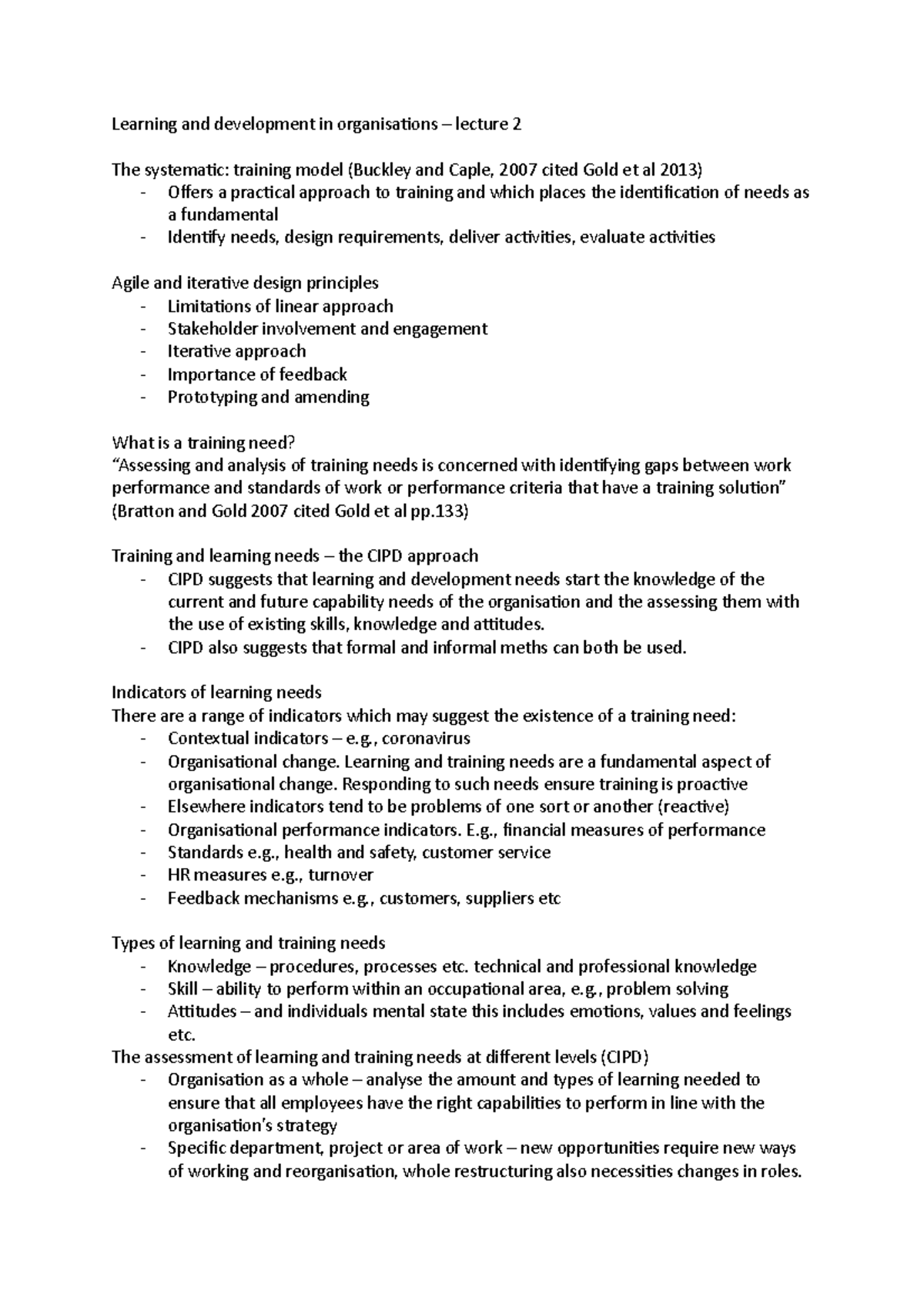 Systematic training needs- lecture 2 - Learning and development in ...