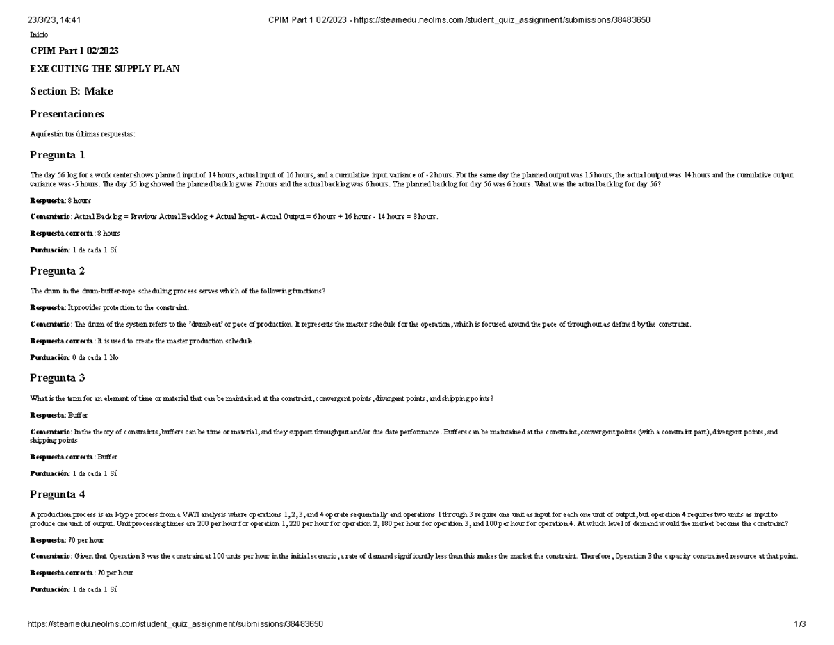 CPIM-MAKE section B - good cpim certification - 23/3/23, 14:41 CPIM ...