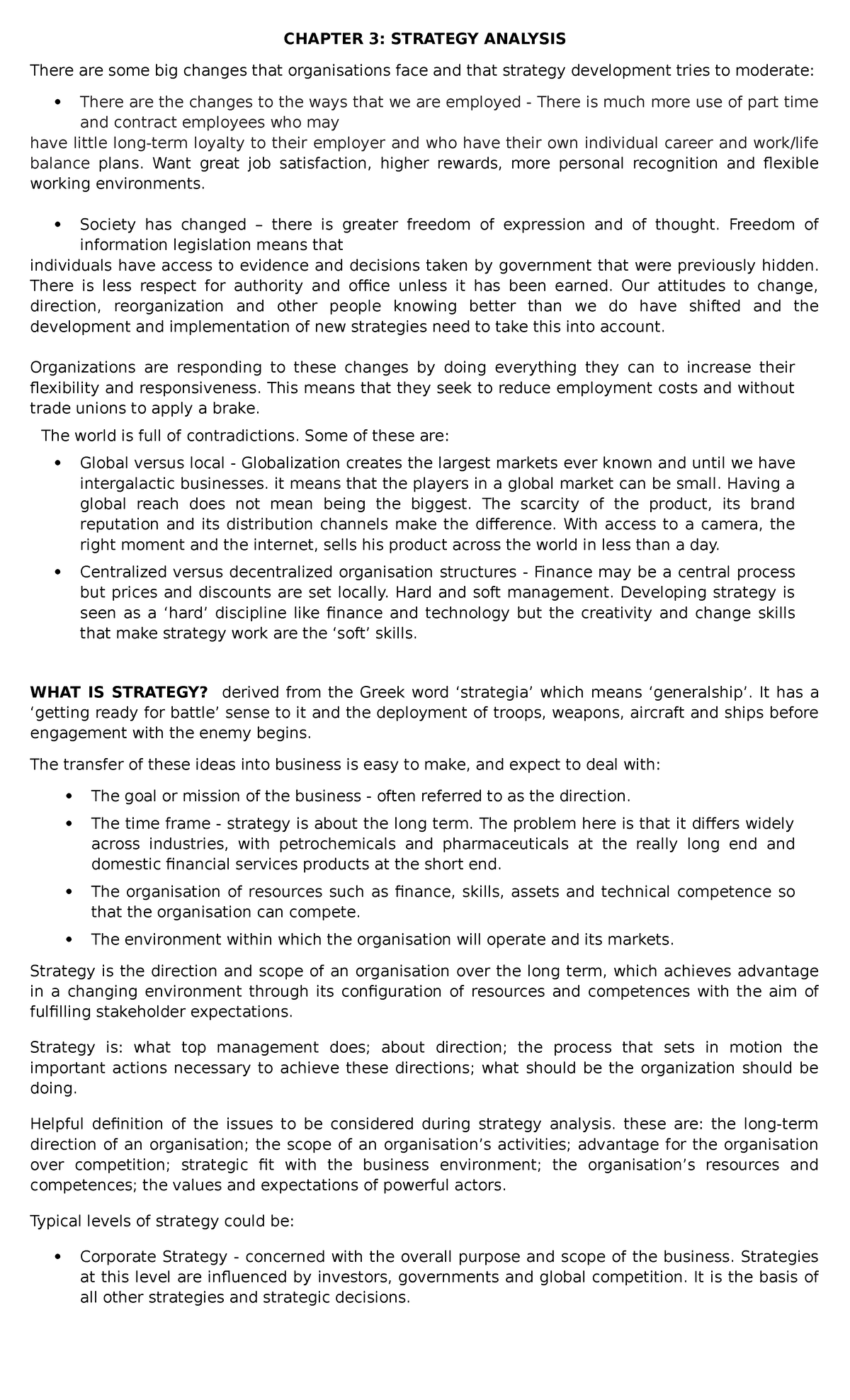 Strategic Business Analysis Lecture 123 CHAPTER 3 STRATEGY ANALYSIS 