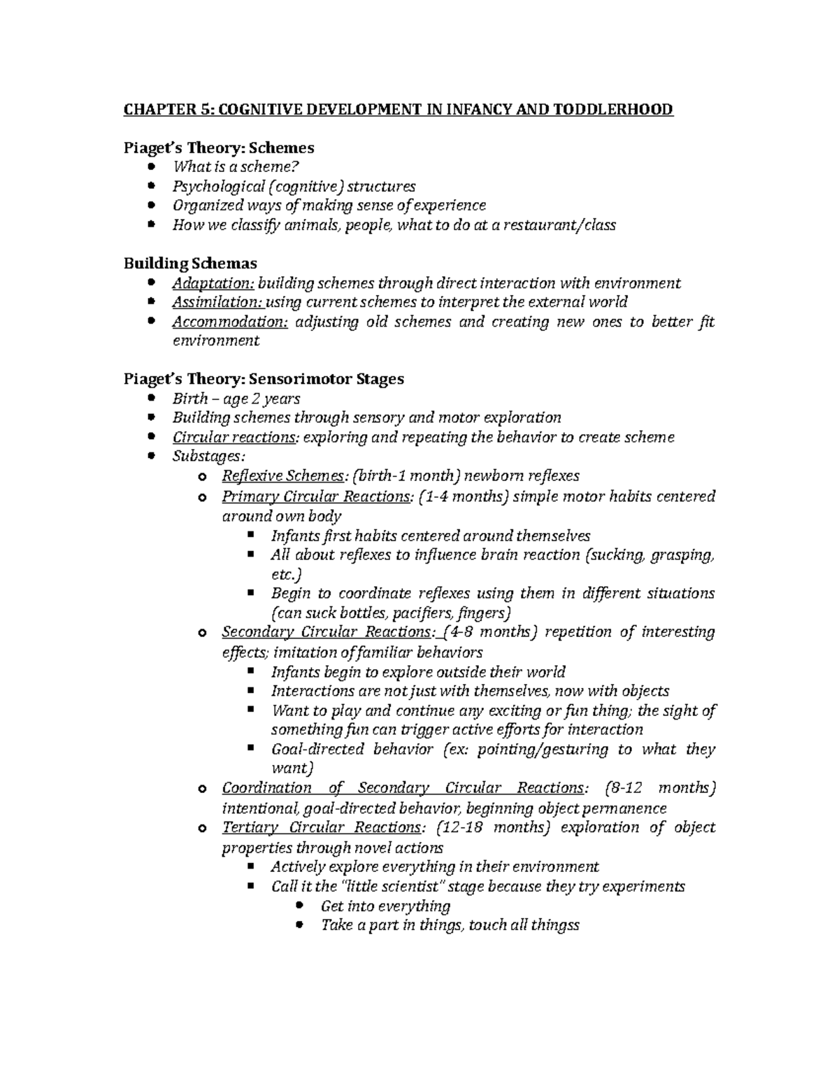 Psych 211 - CH5 - CHAPTER 5: COGNITIVE DEVELOPMENT IN INFANCY AND ...