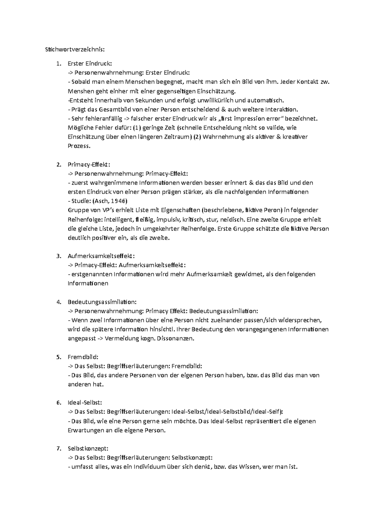 Sozialpsychologie Zsmfassung Stichwortverzeichnis Erster Eindruck > Personenwahrnehmung