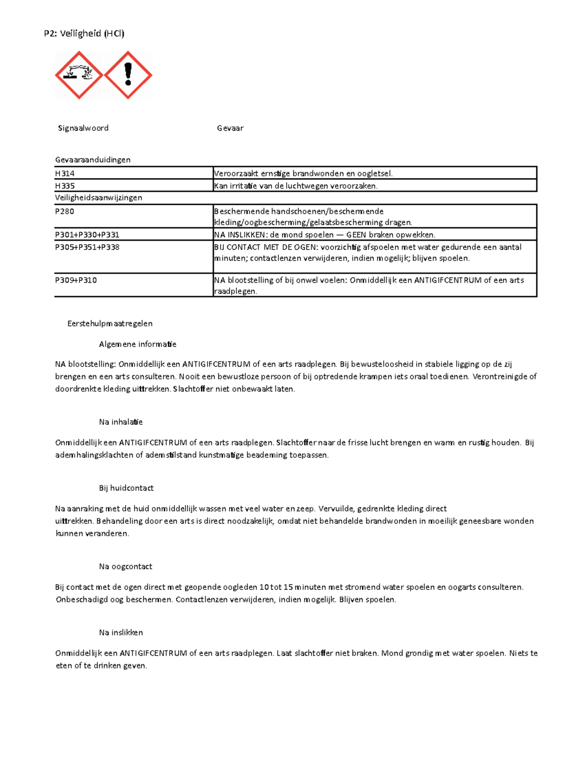 Natriumhydroxide H En P Zinnen