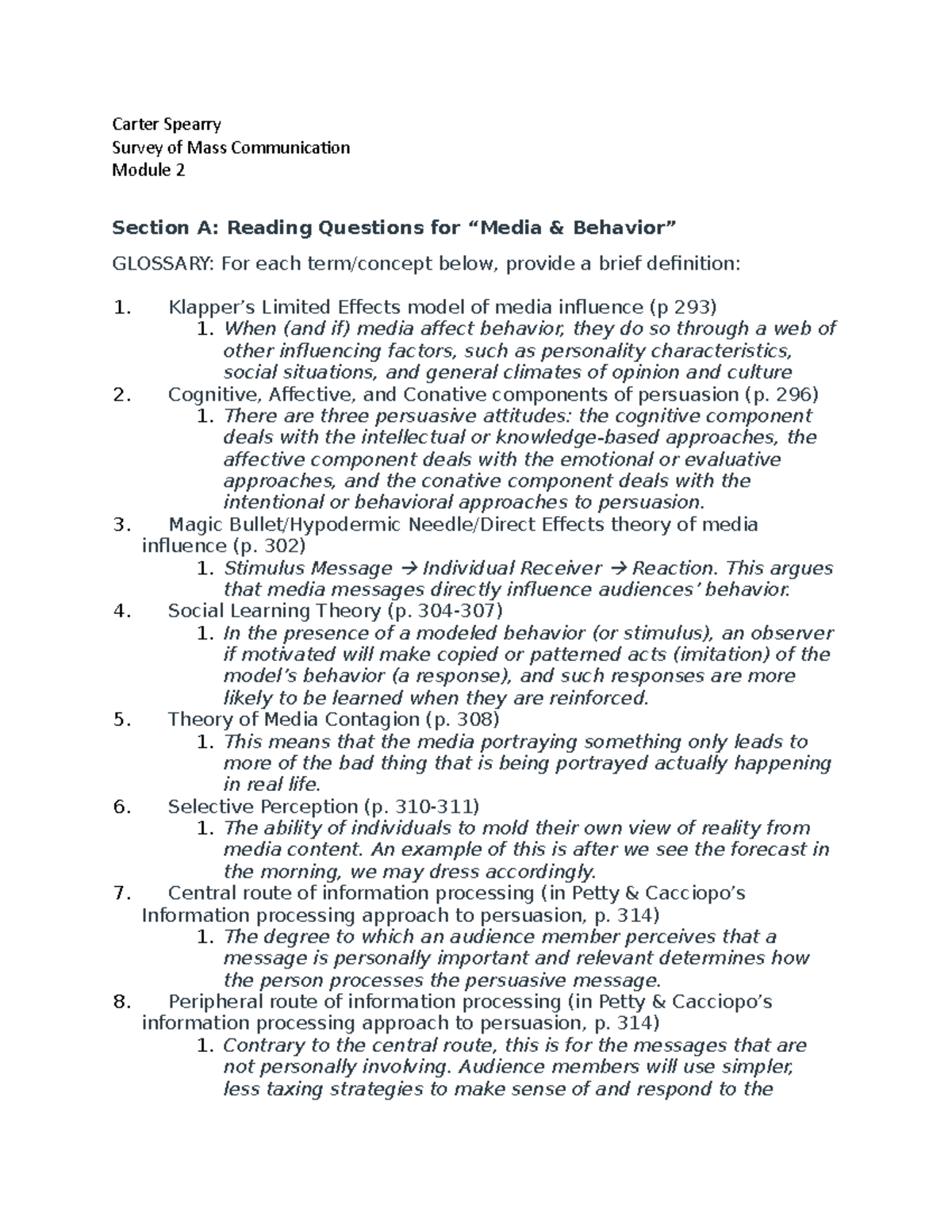 Survey of Mass Communication Mod 2 - Carter Spearry Survey of Mass ...