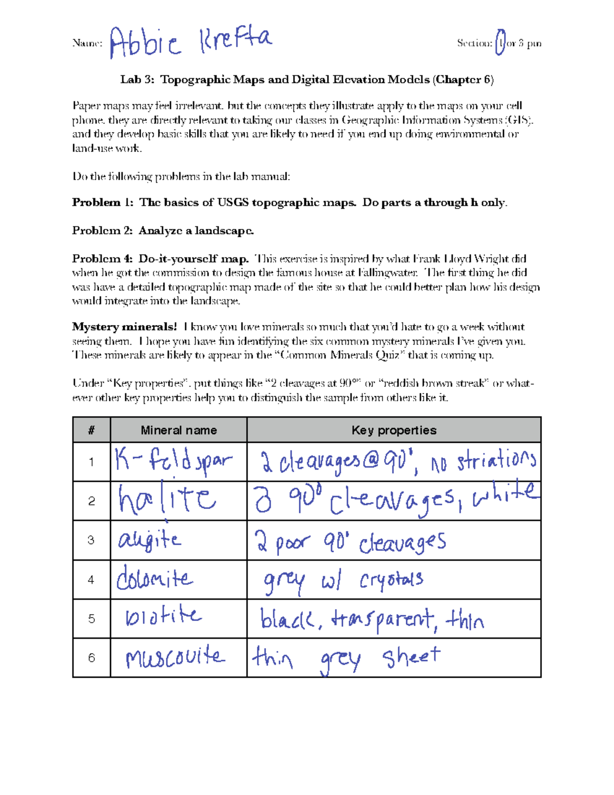 Lab+03+Topo+Maps+and+DEMs+Fall+2020 - Name: Section: 1 or 3 pm Lab 3 ...