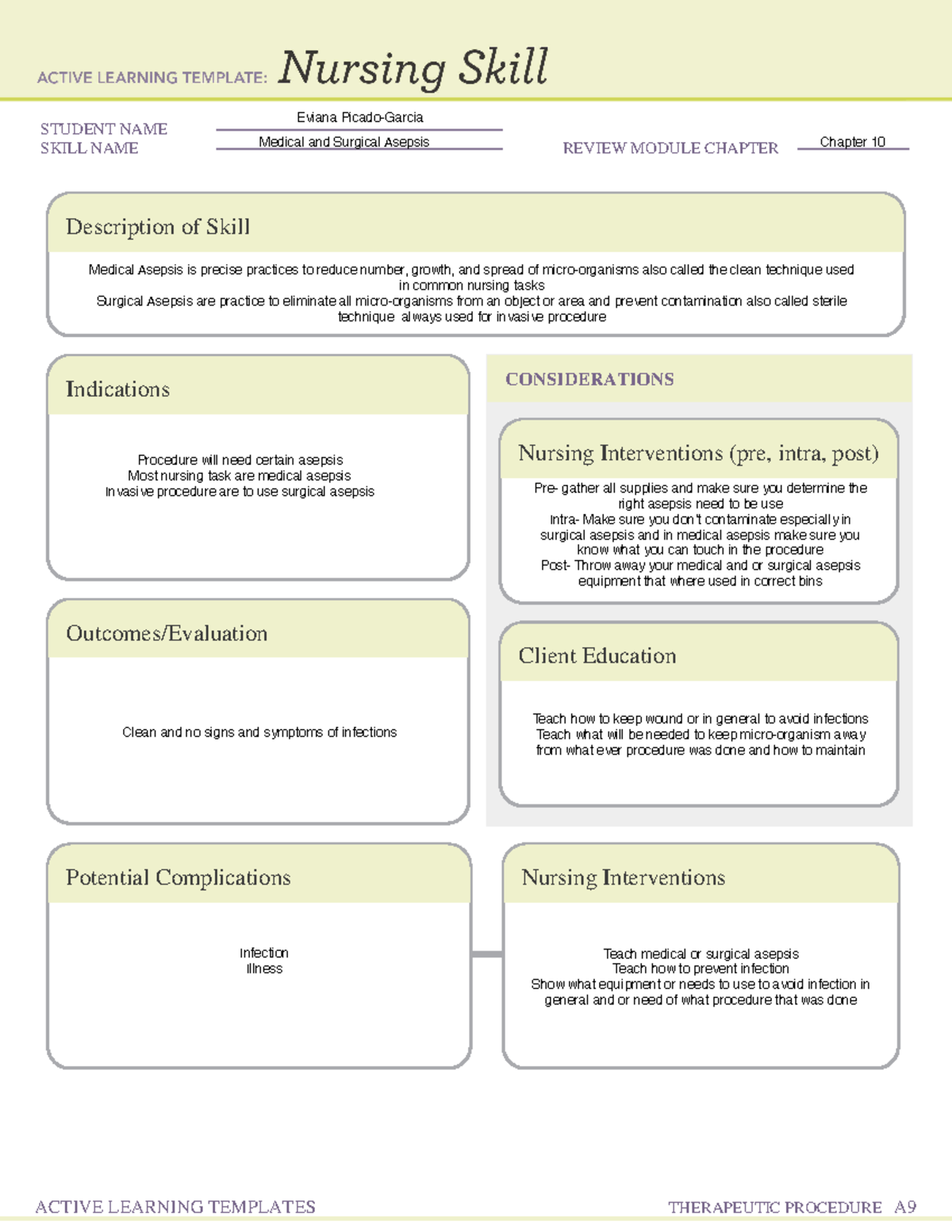 Chapter 10 Nursing Skill form copy - HCMA 111-L - STUDENT NAME SKILL ...