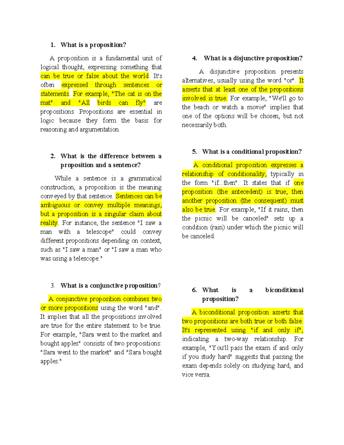 Logic and Critical Thinking - What is a proposition? A proposition is a ...