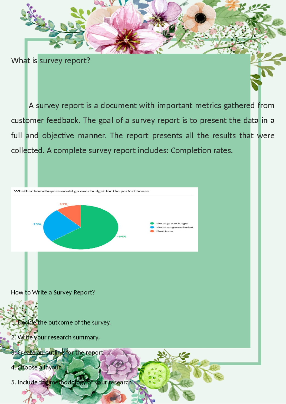 Raldz - What is survey report? A survey report is a document with ...