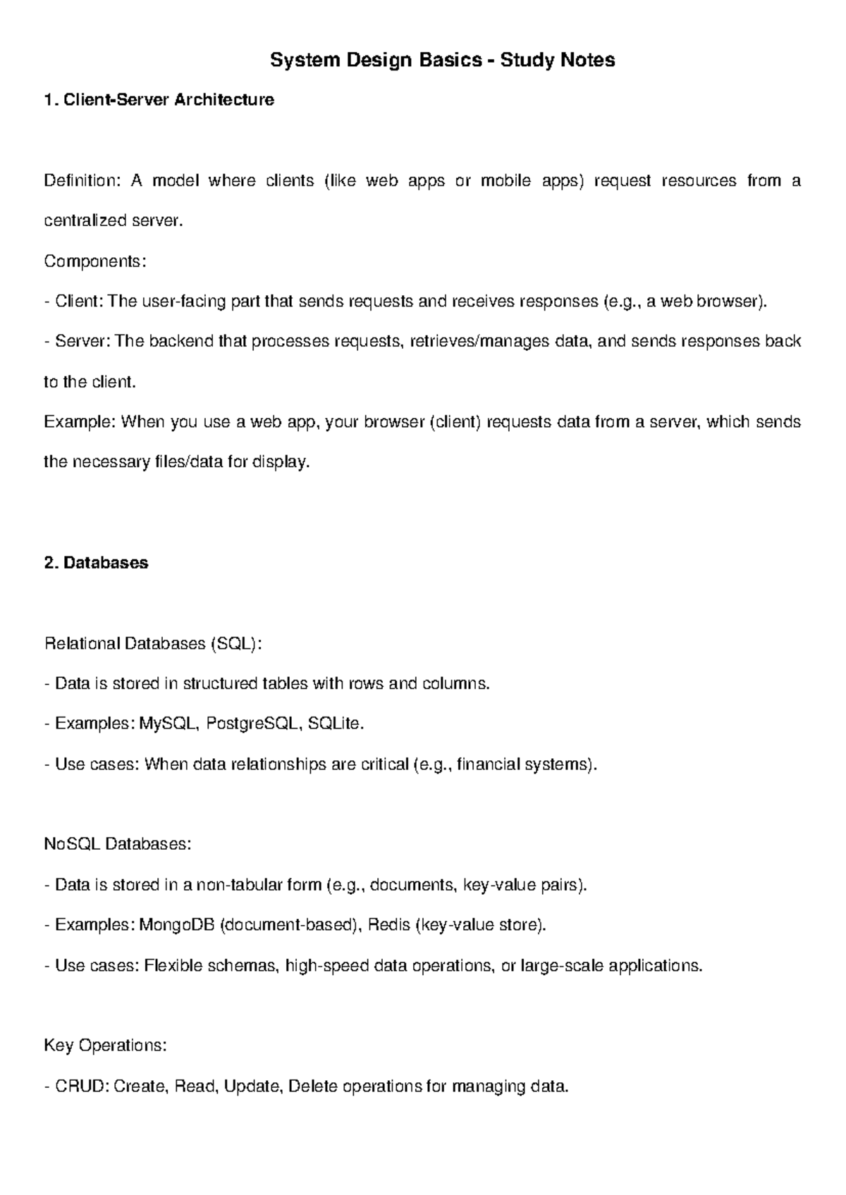 System Design Basics Notes - System Design Basics - Study Notes Client ...