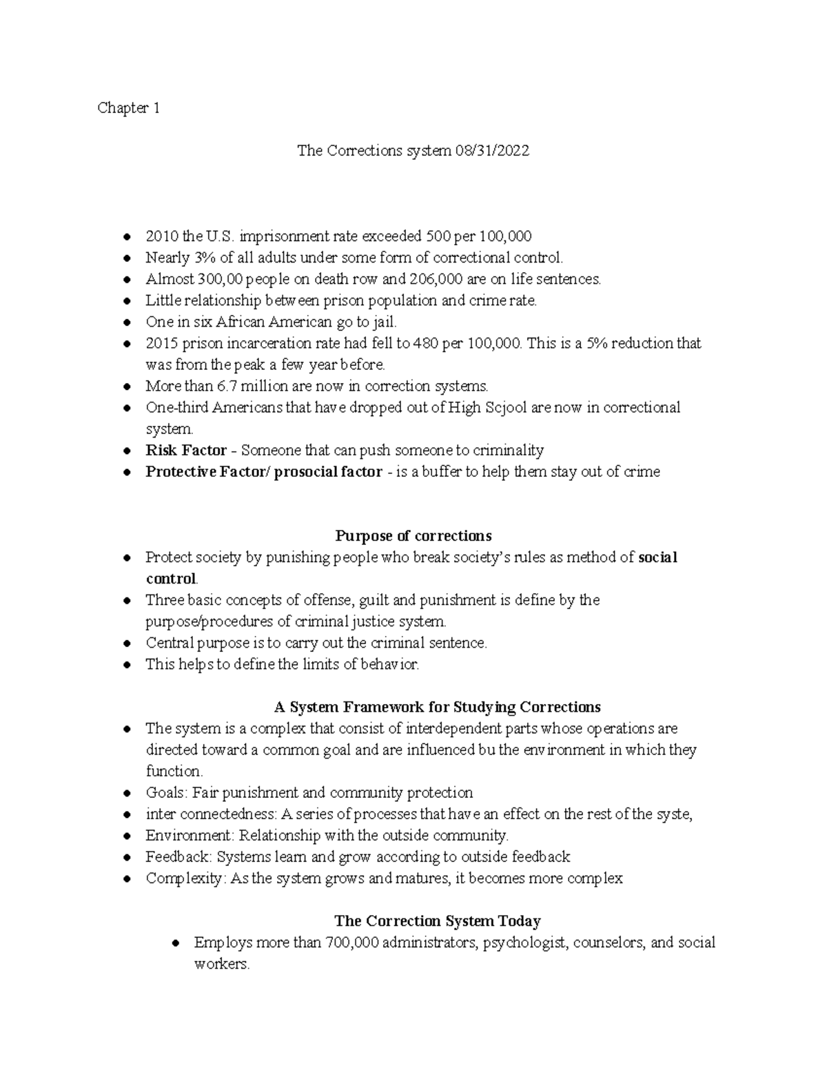 Contem Issues In Corrections - Chapter 1 The Corrections System 08/31 ...