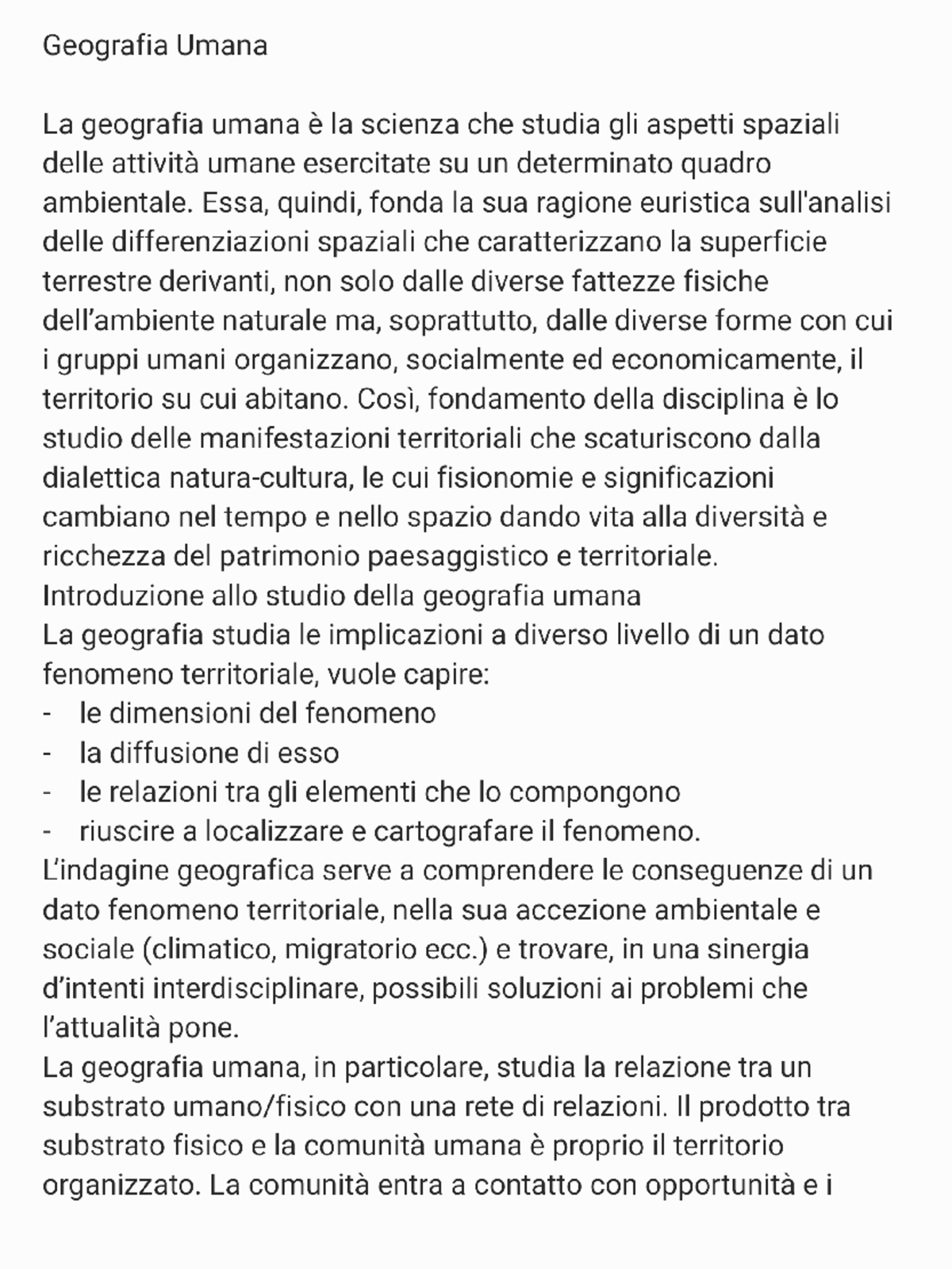 Appunti Modulo 1 Geografia Umana - Studocu