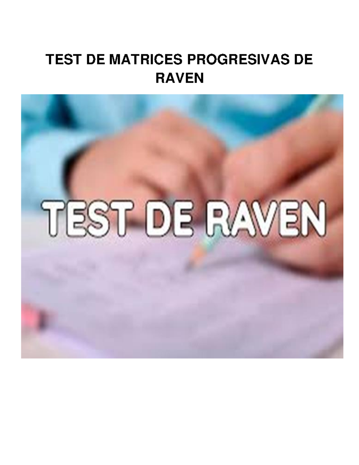 02. Raven Laminas - Psicología Clínica - TEST DE MATRICES PROGRESIVAS ...