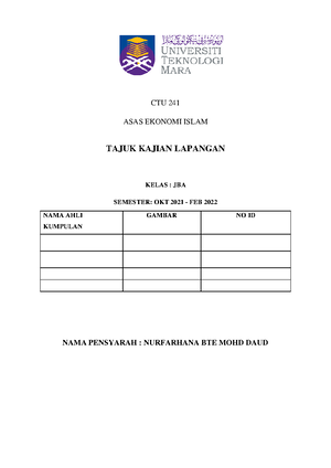 Contoh case study ctu - asas ekonomi islam - UiTM - Studocu