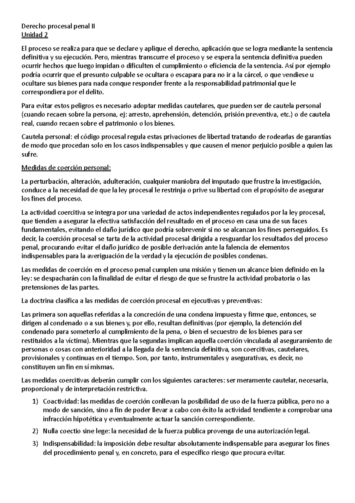 Derecho procesal penal II unidad 2 - Pero, mientras transcurre el ...