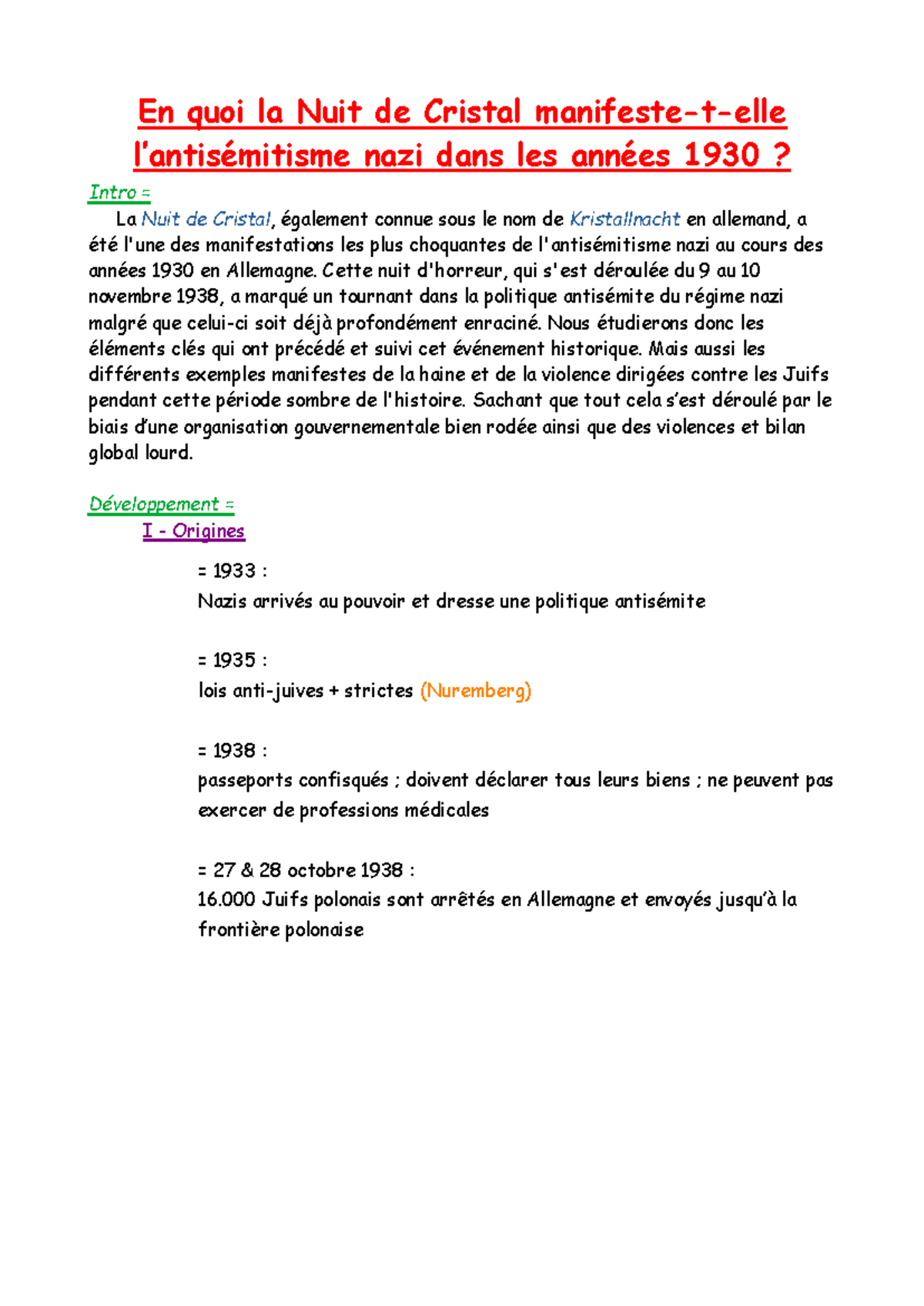 Plan détaillé régime nazi En quoi la Nuit de Cristal manifestetelle — free download