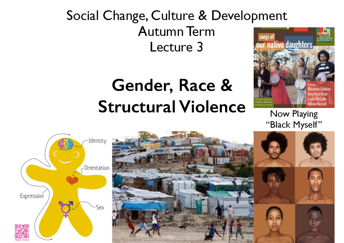 Structural Violence Lecture Slides Gender, Race & Structural Violence