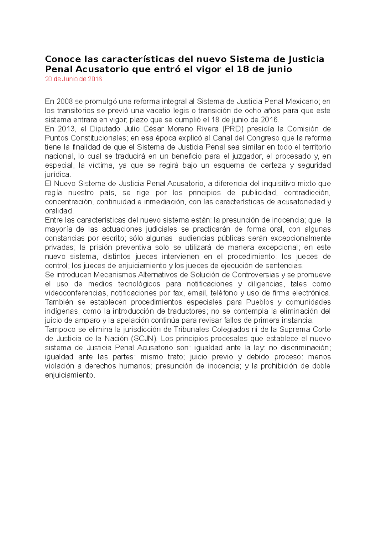 Conoce las características del nuevo Sistema de Justicia Penal ...