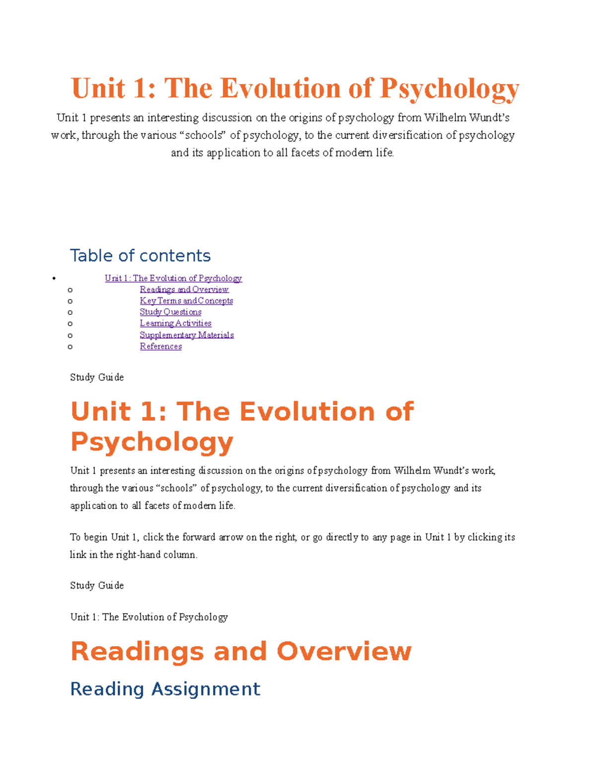 Unit 1 - Lecture Notes Unit 1 - Unit 1: The Evolution Of Psychology ...