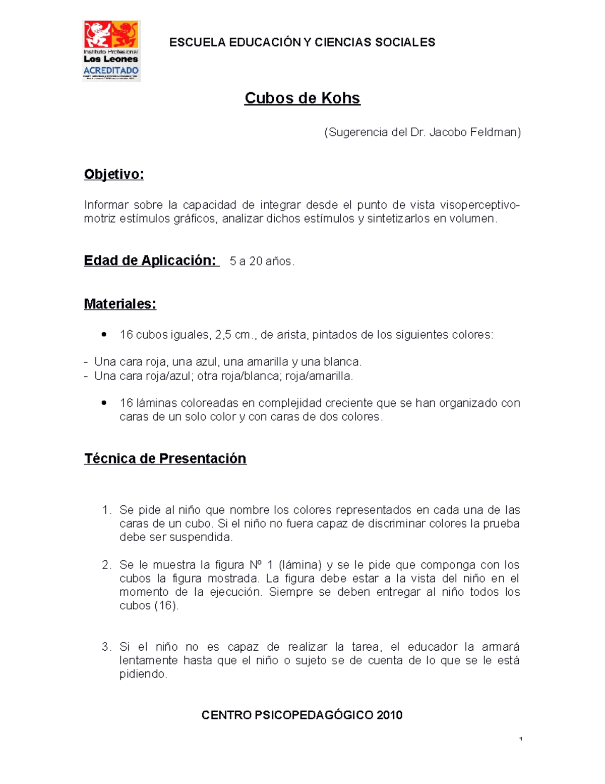 Cubos de Kohs - test cognitivo - Cubos de Kohs (Sugerencia del Dr ...