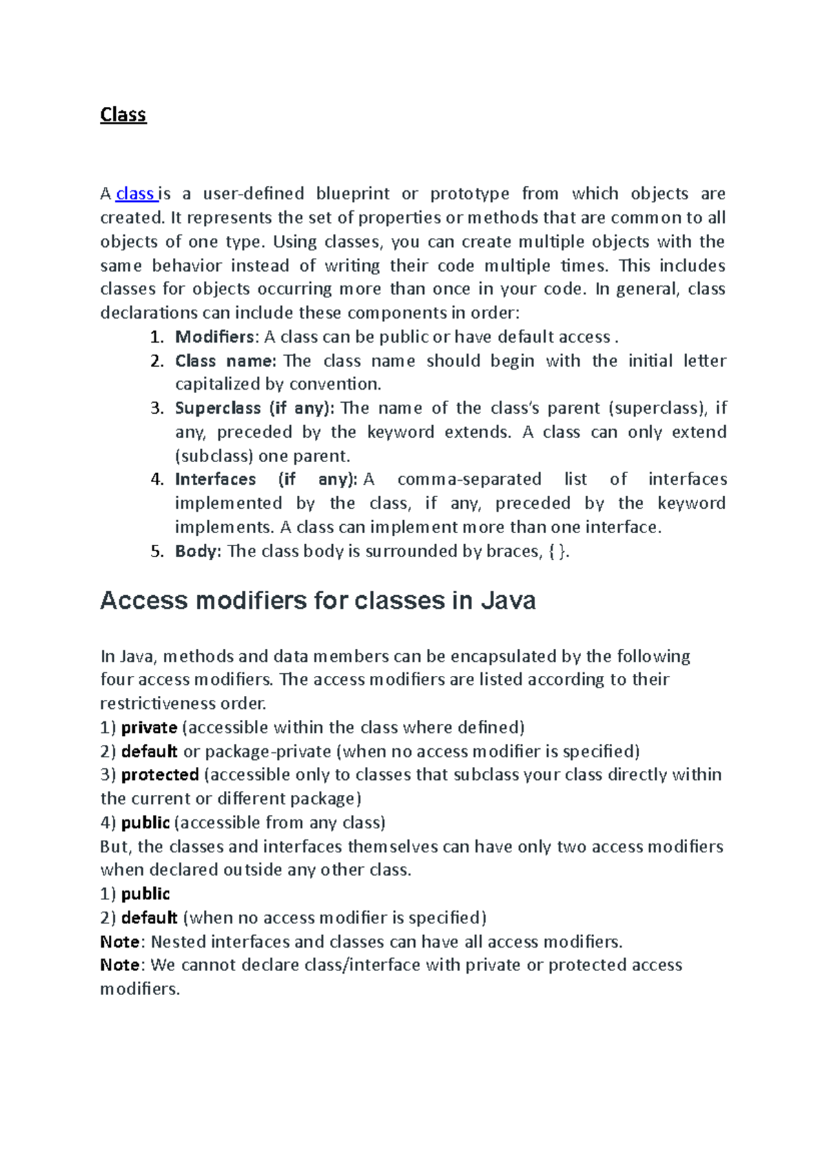 2.Class and Object - Class A class is a user-defined blueprint or ...