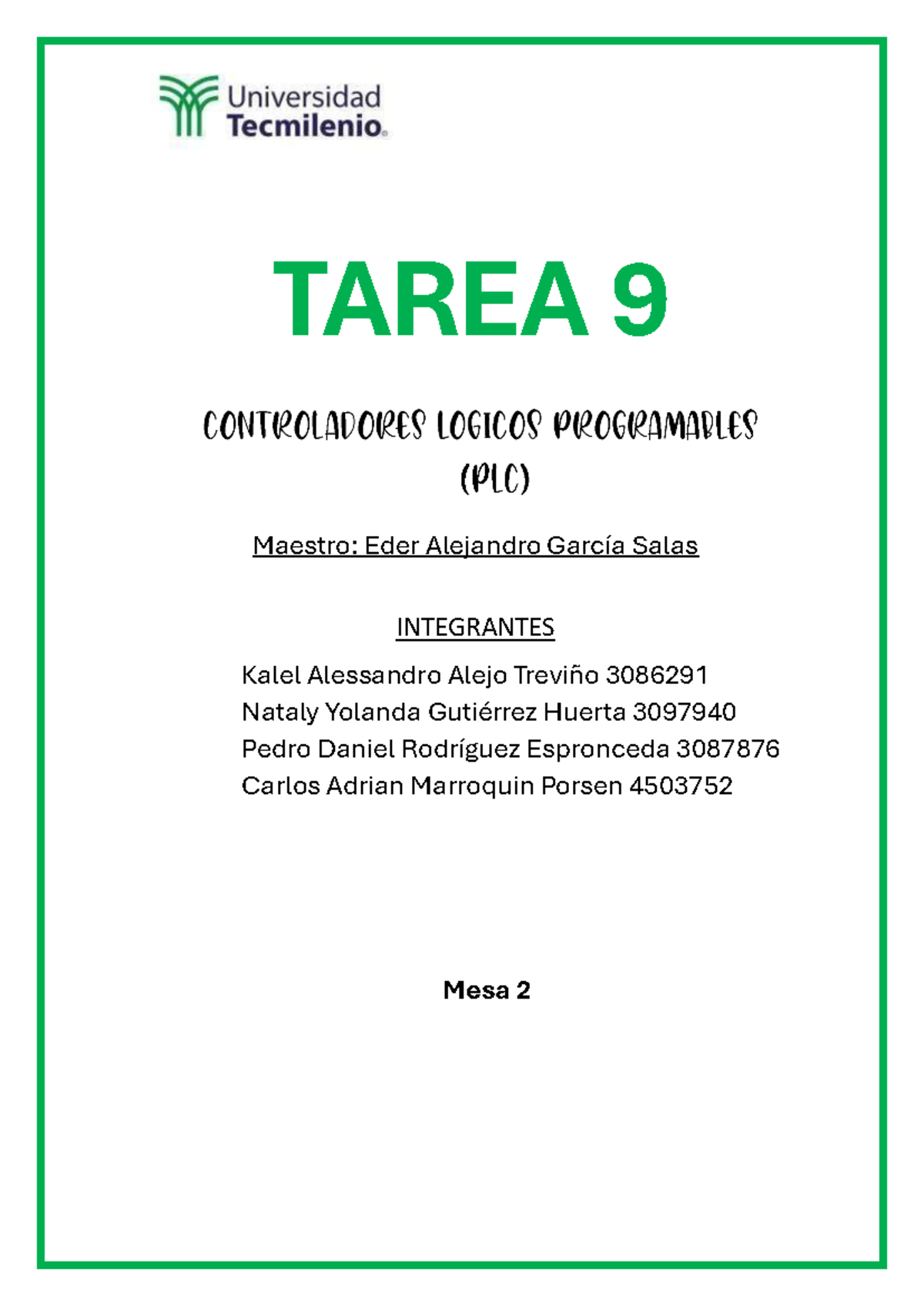 Tarea 9 Plc Rfesf Tarea 9 Maestro Eder Alejandro García Salas