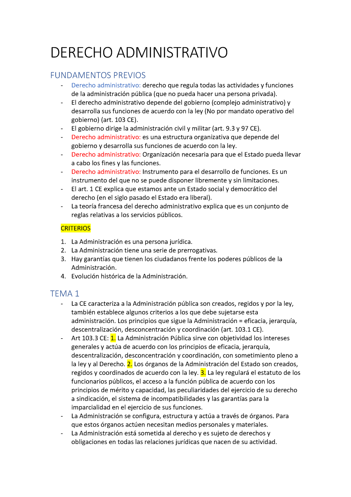 Derecho Administrativo Derecho Administrativo Fundamentos Previos Derecho Administrativo 